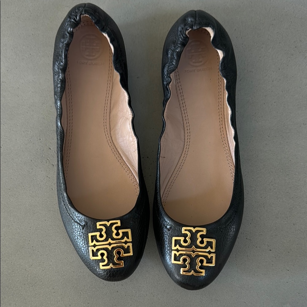 Tory Burch Black Ballet Flats